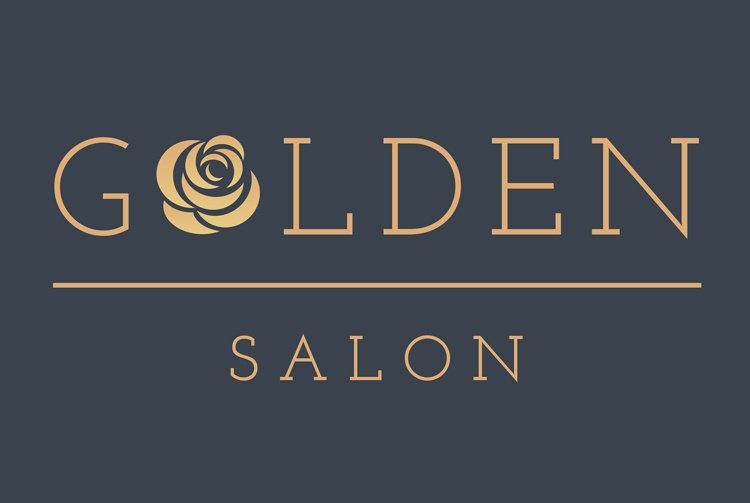 golden salon logo full color for portfolio