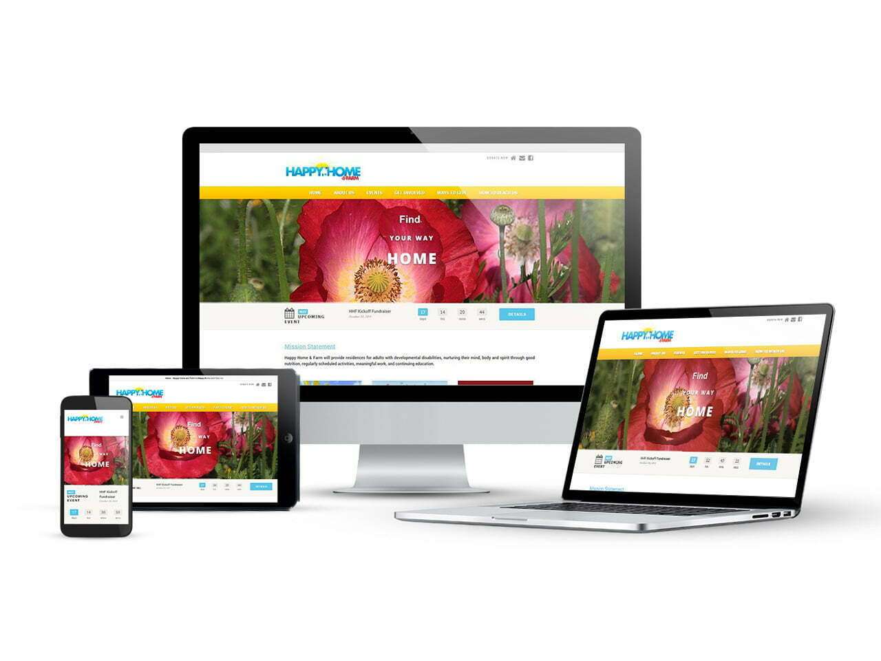 happy home farm KNDS mockups for website portfolio all