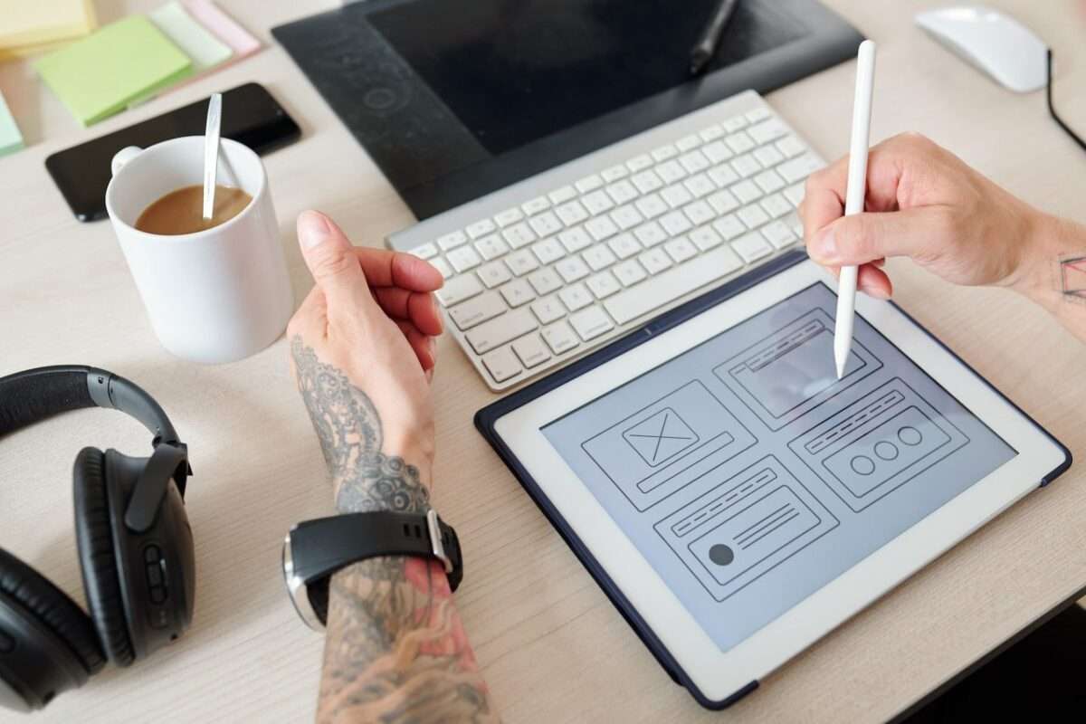 ui designer working on website interface