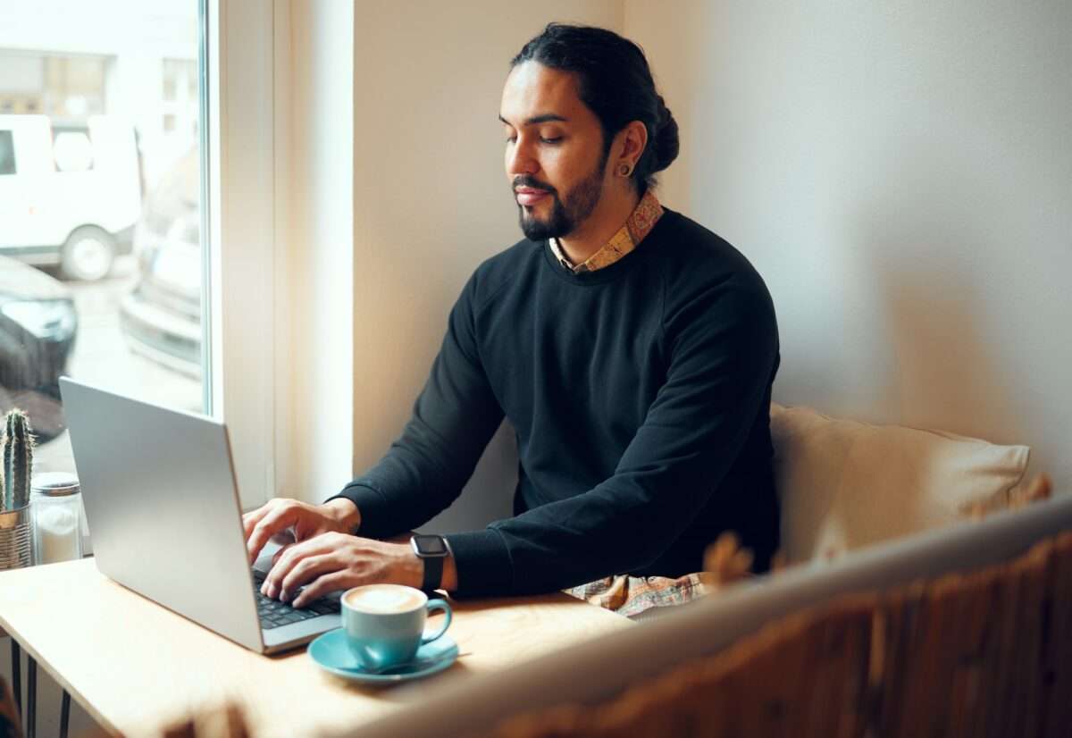 Beyond the Basics: 5 Advanced SEO Tips to Increase Web Traffic 4 Thinking startup cafe or man with laptop for social media, networking or company blog content revie