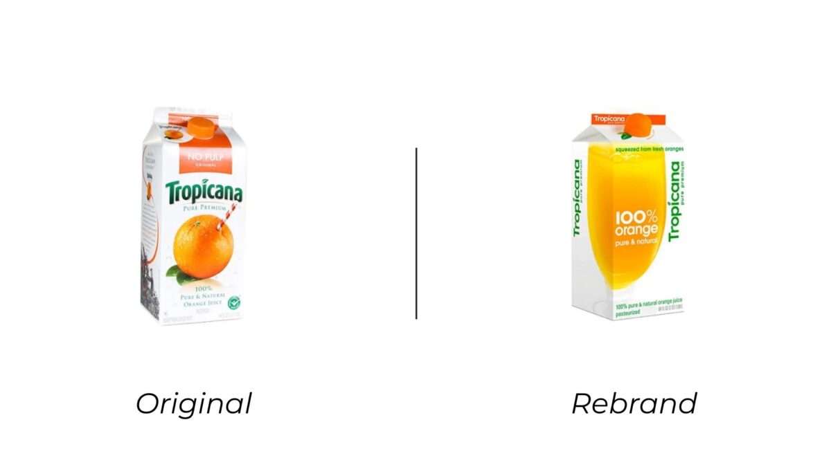 Tropicana Packaging Design Before and After Cracker Barrel Rebrand Controversy Comparison