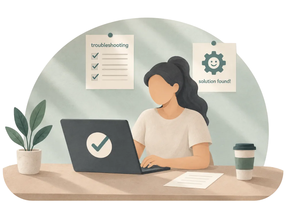 tech support girl for website illustration